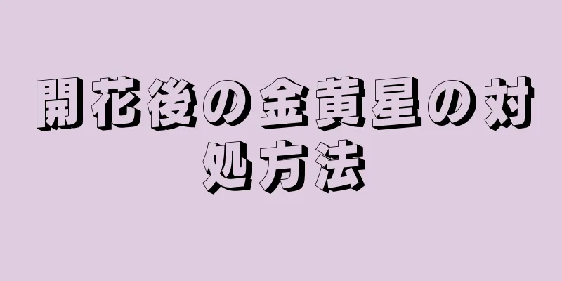 開花後の金黄星の対処方法