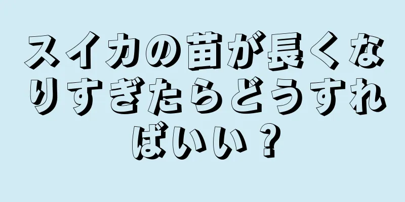 スイカの苗が長くなりすぎたらどうすればいい？