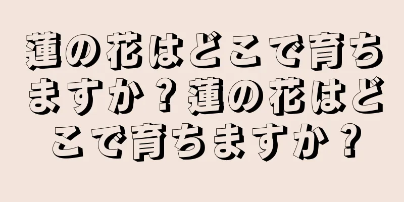 蓮の花はどこで育ちますか？蓮の花はどこで育ちますか？