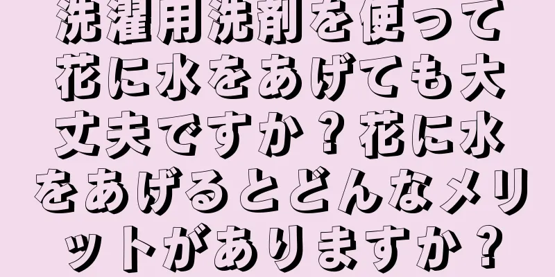 洗濯用洗剤を使って花に水をあげても大丈夫ですか？花に水をあげるとどんなメリットがありますか？