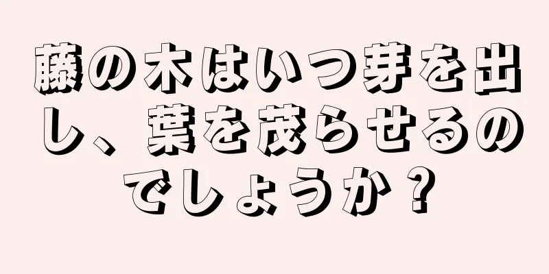 藤の木はいつ芽を出し、葉を茂らせるのでしょうか？