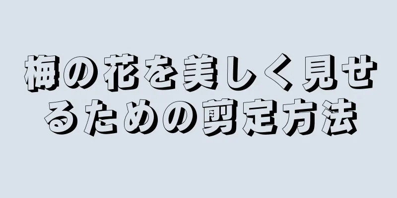 梅の花を美しく見せるための剪定方法