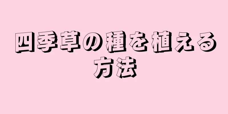 四季草の種を植える方法