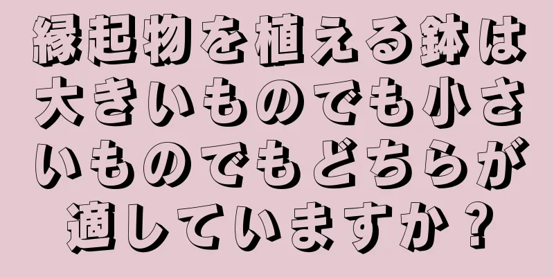 縁起物を植える鉢は大きいものでも小さいものでもどちらが適していますか？