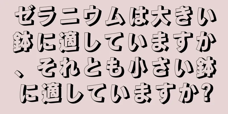 ゼラニウムは大きい鉢に適していますか、それとも小さい鉢に適していますか?