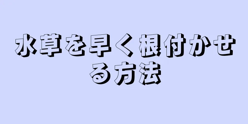 水草を早く根付かせる方法