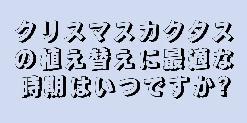 クリスマスカクタスの植え替えに最適な時期はいつですか?