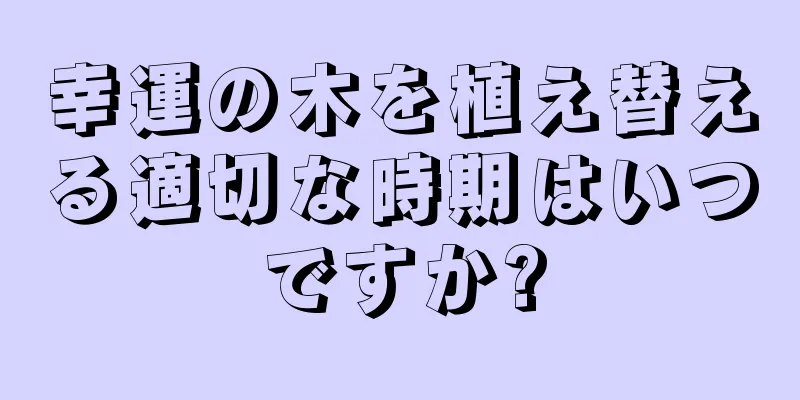 幸運の木を植え替える適切な時期はいつですか?