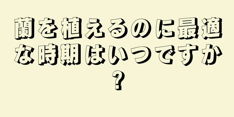 蘭を植えるのに最適な時期はいつですか?