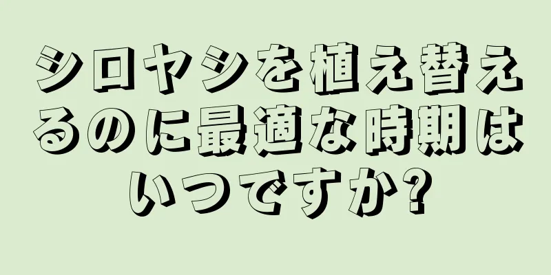 シロヤシを植え替えるのに最適な時期はいつですか?