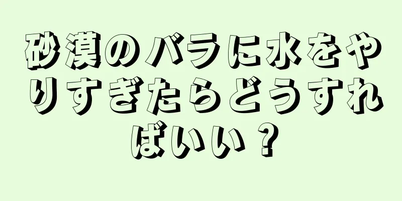 砂漠のバラに水をやりすぎたらどうすればいい？