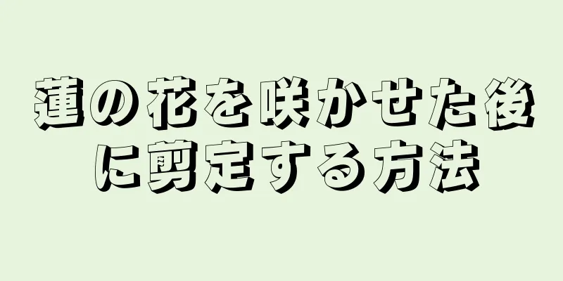 蓮の花を咲かせた後に剪定する方法