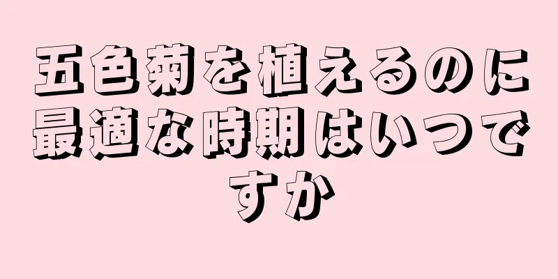 五色菊を植えるのに最適な時期はいつですか