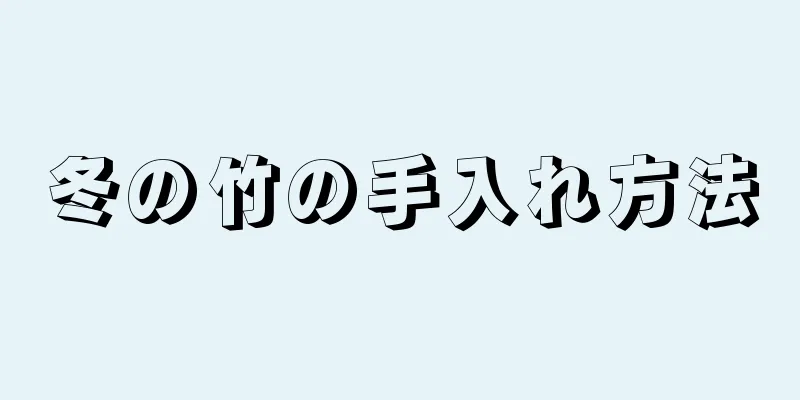 冬の竹の手入れ方法