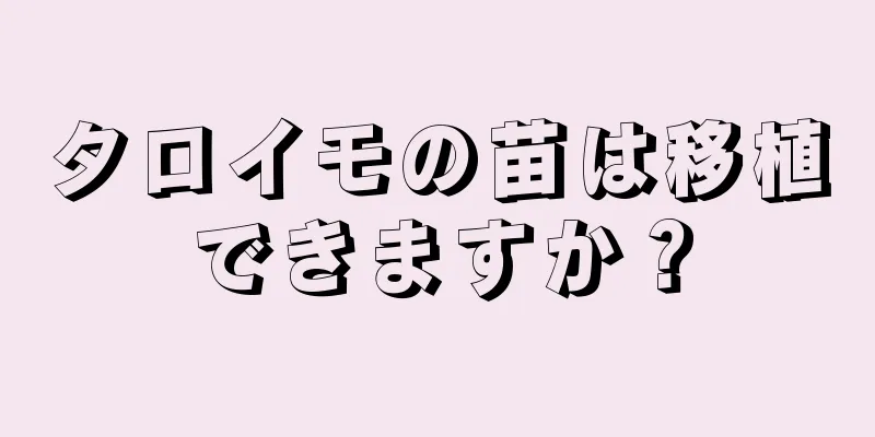 タロイモの苗は移植できますか？