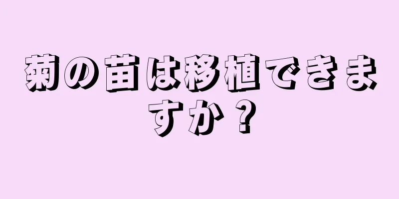菊の苗は移植できますか？