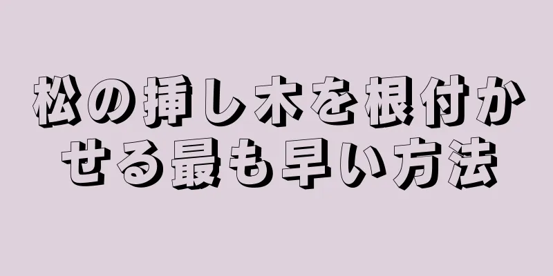 松の挿し木を根付かせる最も早い方法