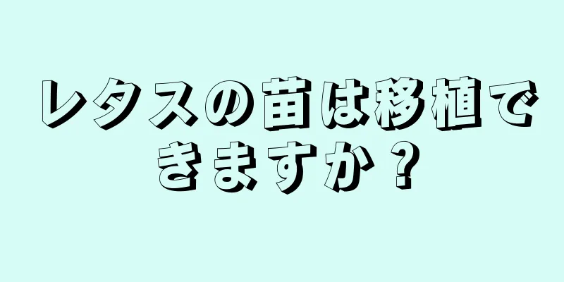 レタスの苗は移植できますか？