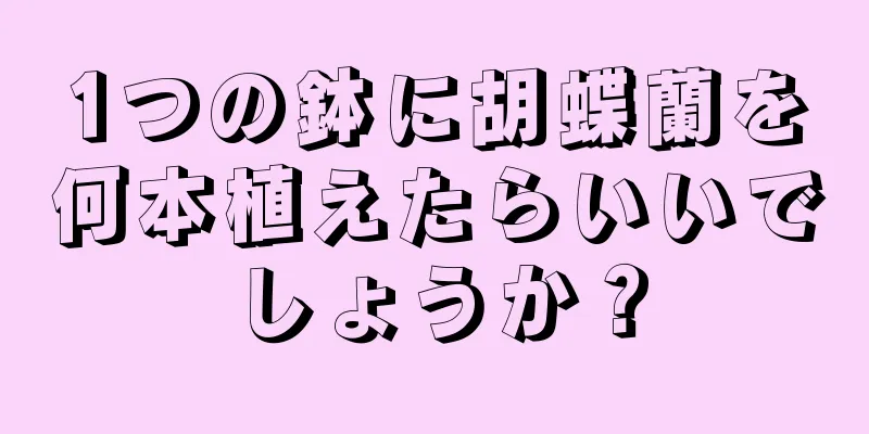 1つの鉢に胡蝶蘭を何本植えたらいいでしょうか？