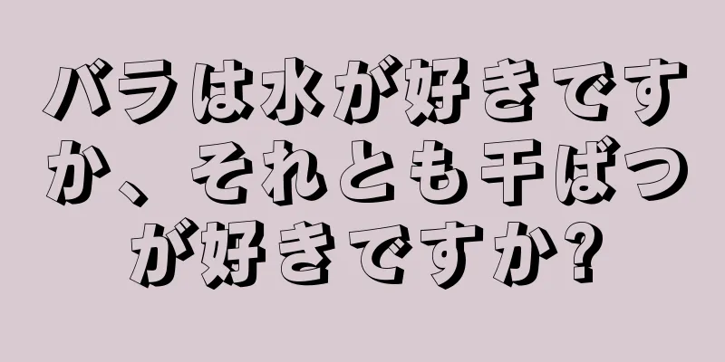 バラは水が好きですか、それとも干ばつが好きですか?