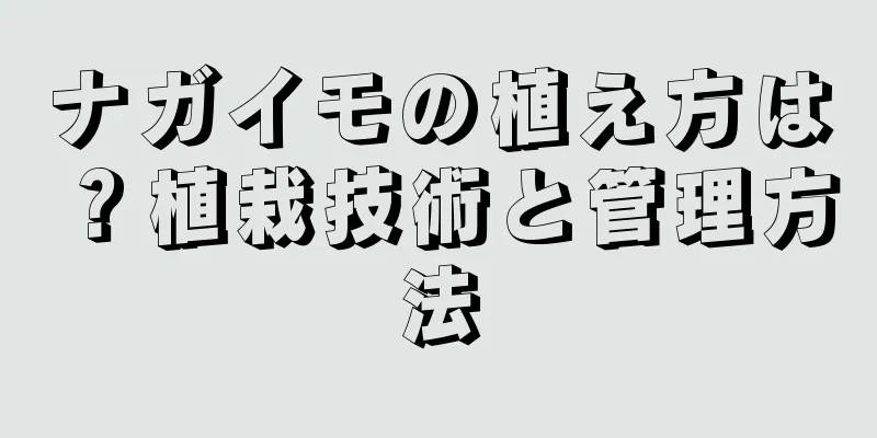 ナガイモの植え方は？植栽技術と管理方法