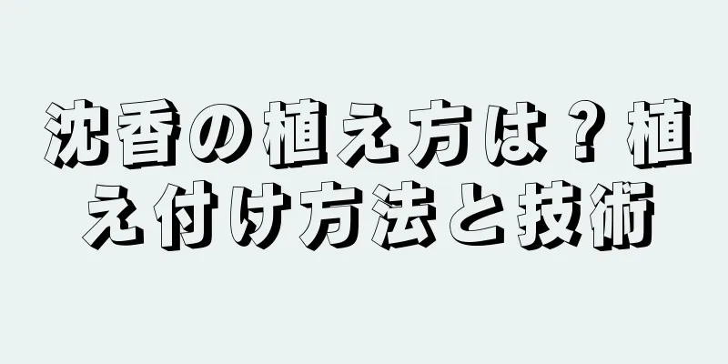 沈香の植え方は？植え付け方法と技術