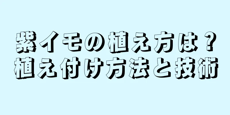 紫イモの植え方は？植え付け方法と技術