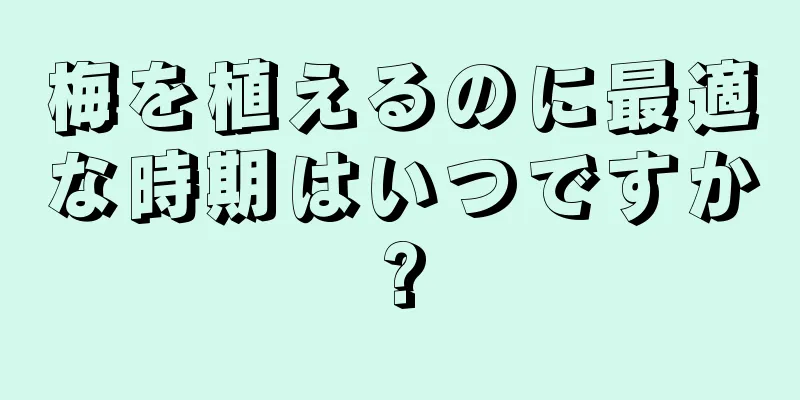 梅を植えるのに最適な時期はいつですか?