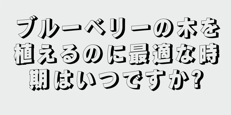 ブルーベリーの木を植えるのに最適な時期はいつですか?