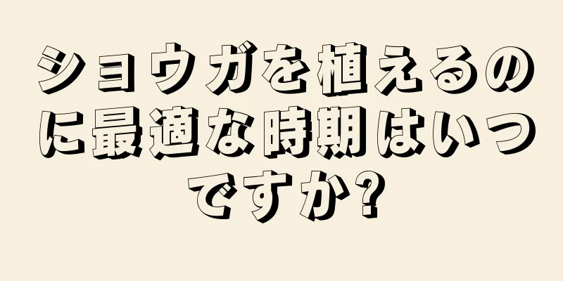ショウガを植えるのに最適な時期はいつですか?