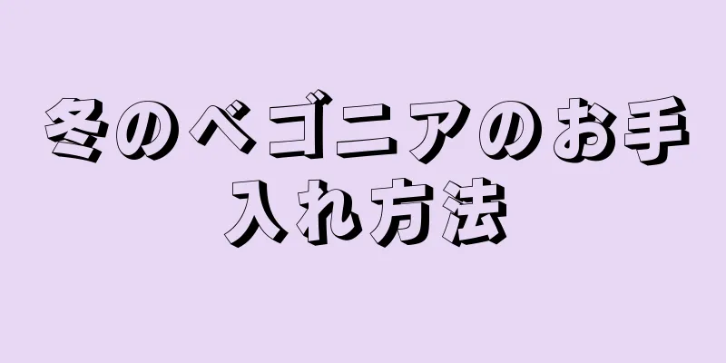 冬のベゴニアのお手入れ方法