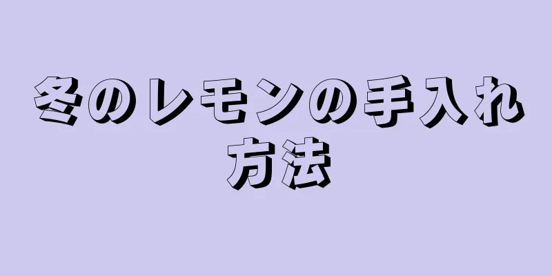 冬のレモンの手入れ方法