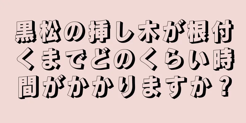 黒松の挿し木が根付くまでどのくらい時間がかかりますか？