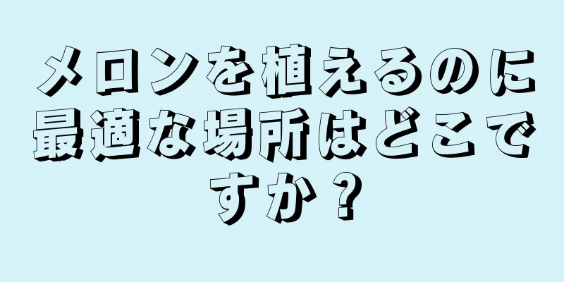 メロンを植えるのに最適な場所はどこですか？