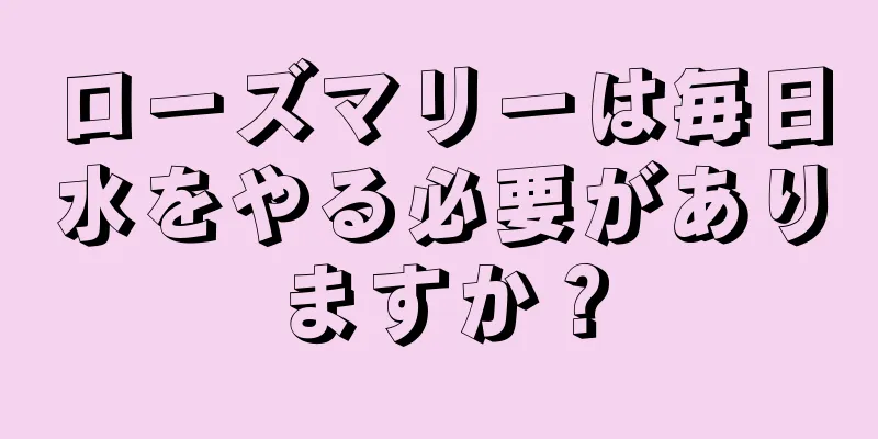 ローズマリーは毎日水をやる必要がありますか？