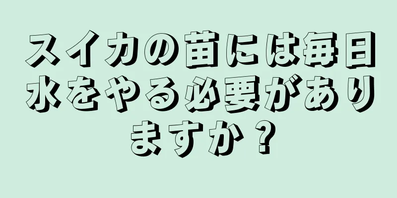 スイカの苗には毎日水をやる必要がありますか？