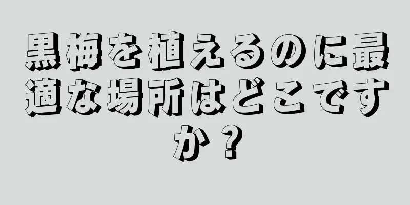 黒梅を植えるのに最適な場所はどこですか？