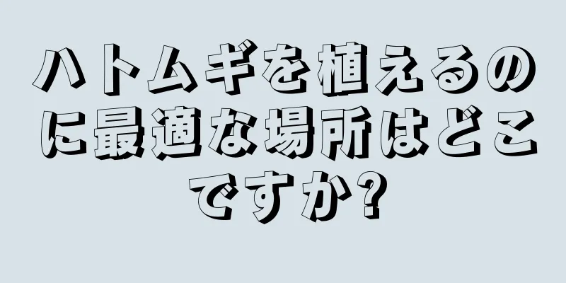ハトムギを植えるのに最適な場所はどこですか?
