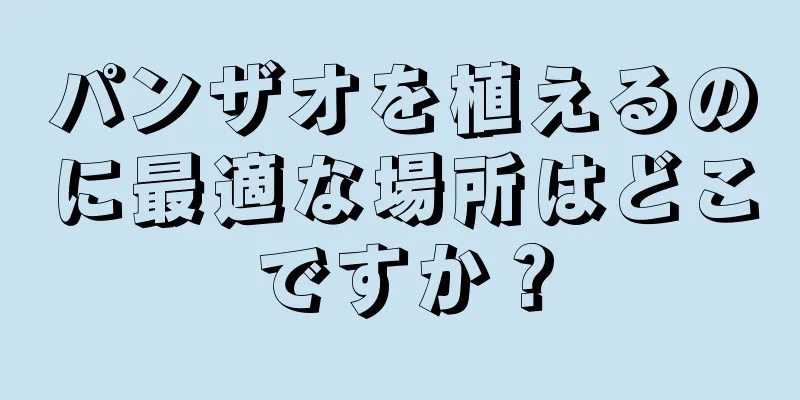 パンザオを植えるのに最適な場所はどこですか？