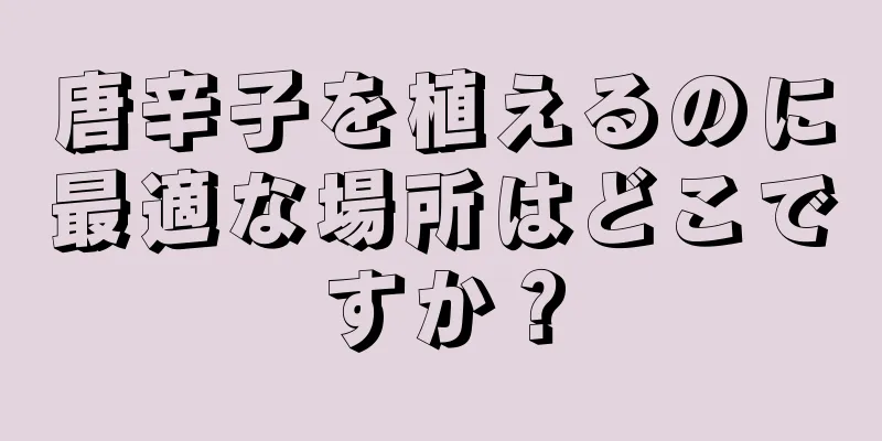 唐辛子を植えるのに最適な場所はどこですか？