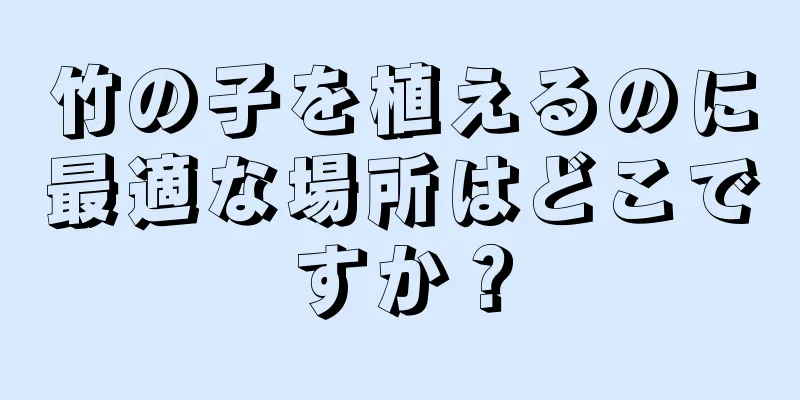 竹の子を植えるのに最適な場所はどこですか？