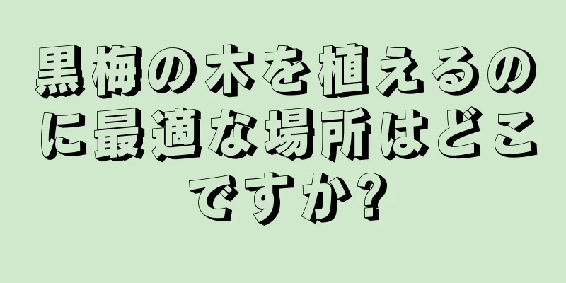 黒梅の木を植えるのに最適な場所はどこですか?