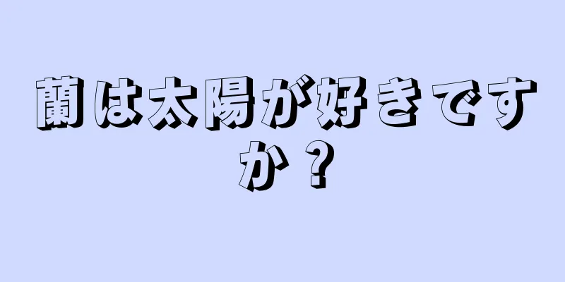 蘭は太陽が好きですか？