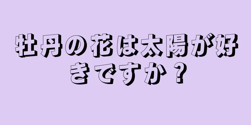 牡丹の花は太陽が好きですか？