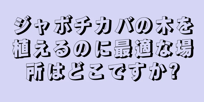 ジャボチカバの木を植えるのに最適な場所はどこですか?