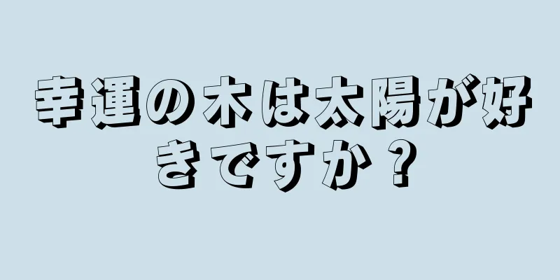 幸運の木は太陽が好きですか？