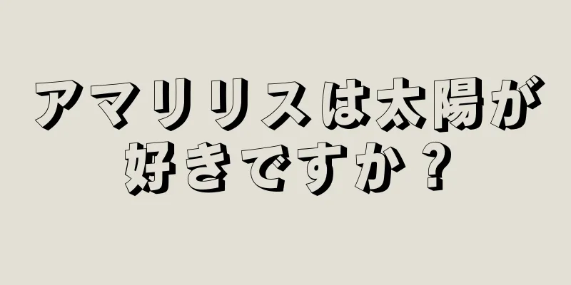 アマリリスは太陽が好きですか？