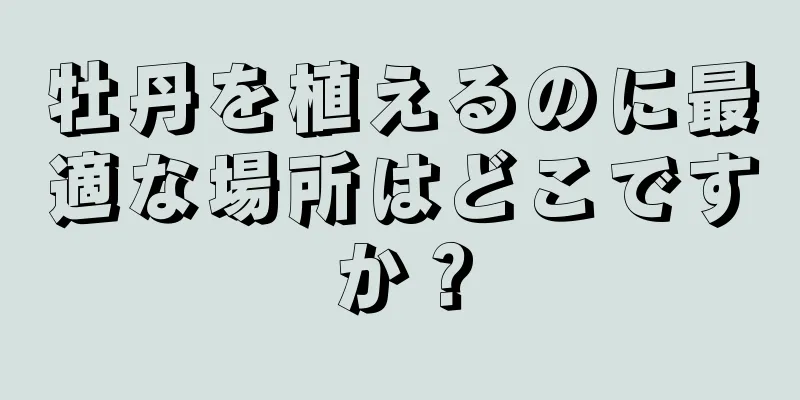 牡丹を植えるのに最適な場所はどこですか？