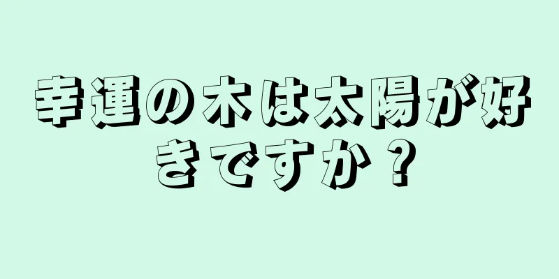 幸運の木は太陽が好きですか？
