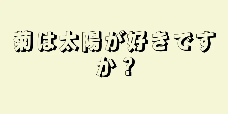 菊は太陽が好きですか？